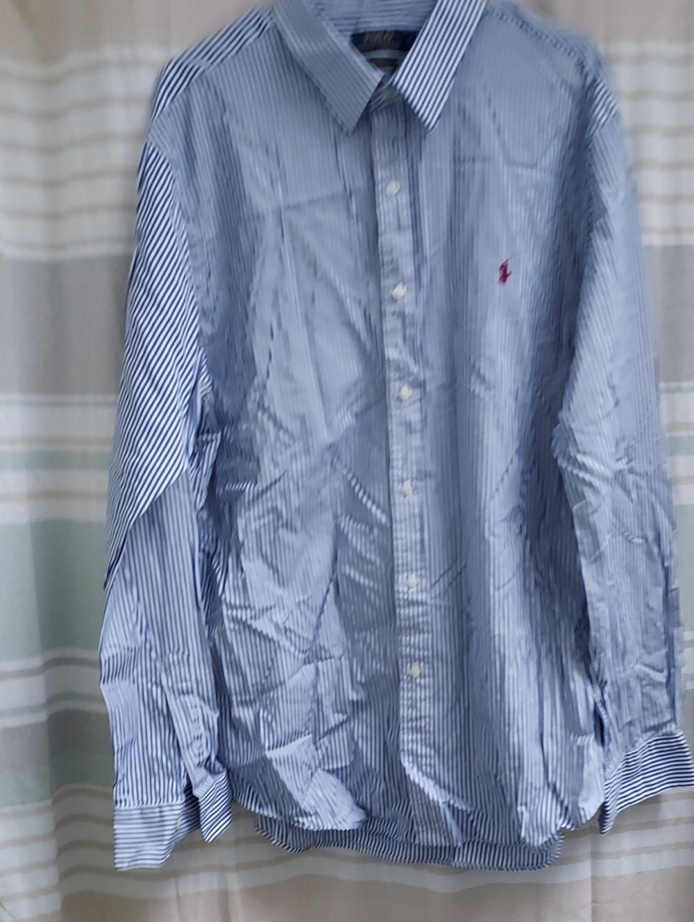 Ralph Lauren Light Blue & White Pinstripe Men's Button-Down Shirt